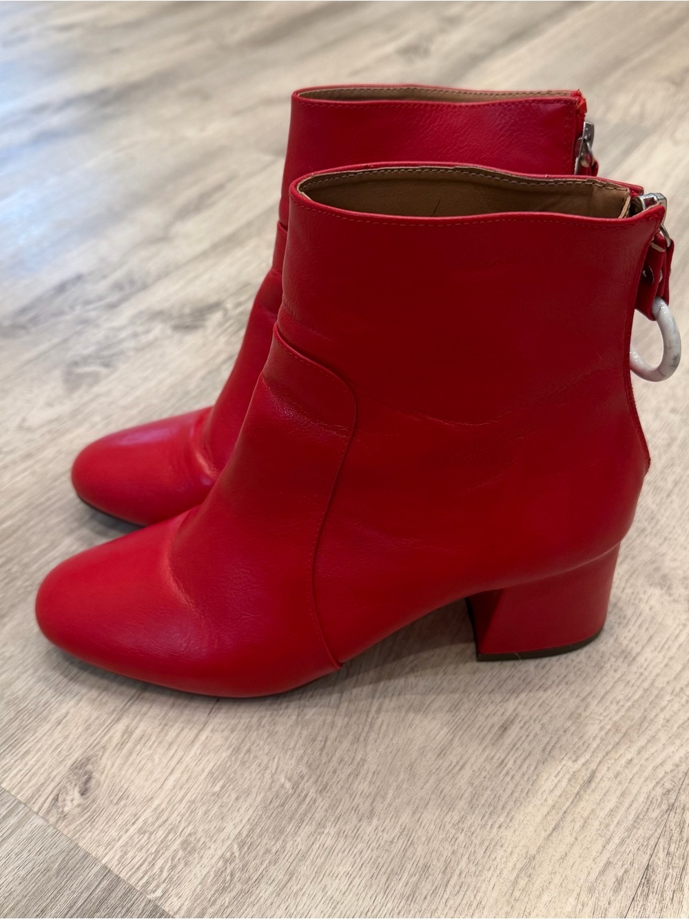 Urban Outfitters Red Block Heel Ankle Boots Size 8